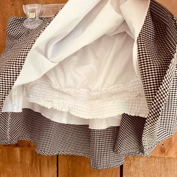 Aritzia Babaton Bandeau Ruffle Top Blouse Peplum Checkered Black White Size S - Picture 10 of 11